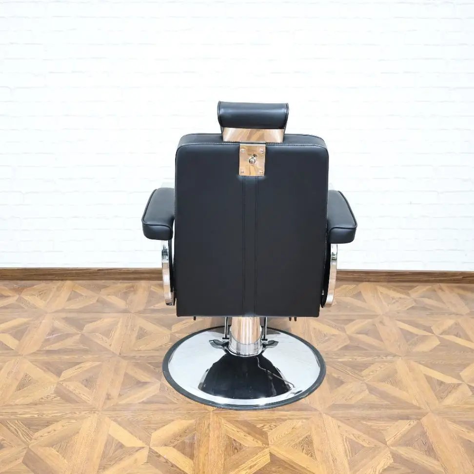 Barber Shop Barber Chair with Foot Pedal, 360° Rotatable, Hydraulic Lift, Black Chairs, Beauty Hair Salon Furniture Wholesale