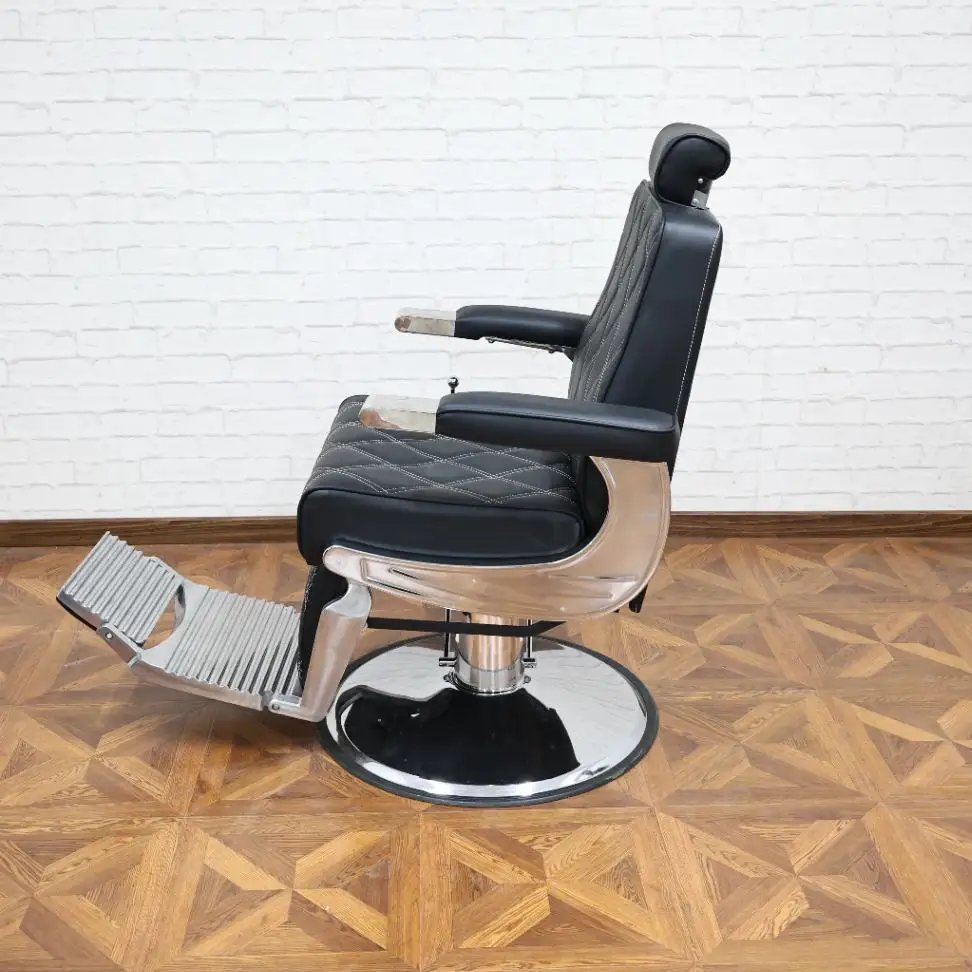 Barber Shop Barber Chair with Foot Pedal, 360° Rotatable, Hydraulic Lift, Black Chairs, Beauty Hair Salon Furniture Wholesale