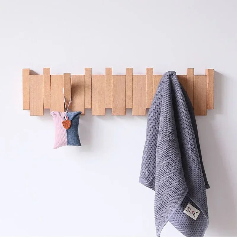 Wall Mounted Black Walnut Coat Rack Solid Wood Clothes Hook Dropshipping Entrance Door Hanger Coat Rack Home Decor Ds Furniture