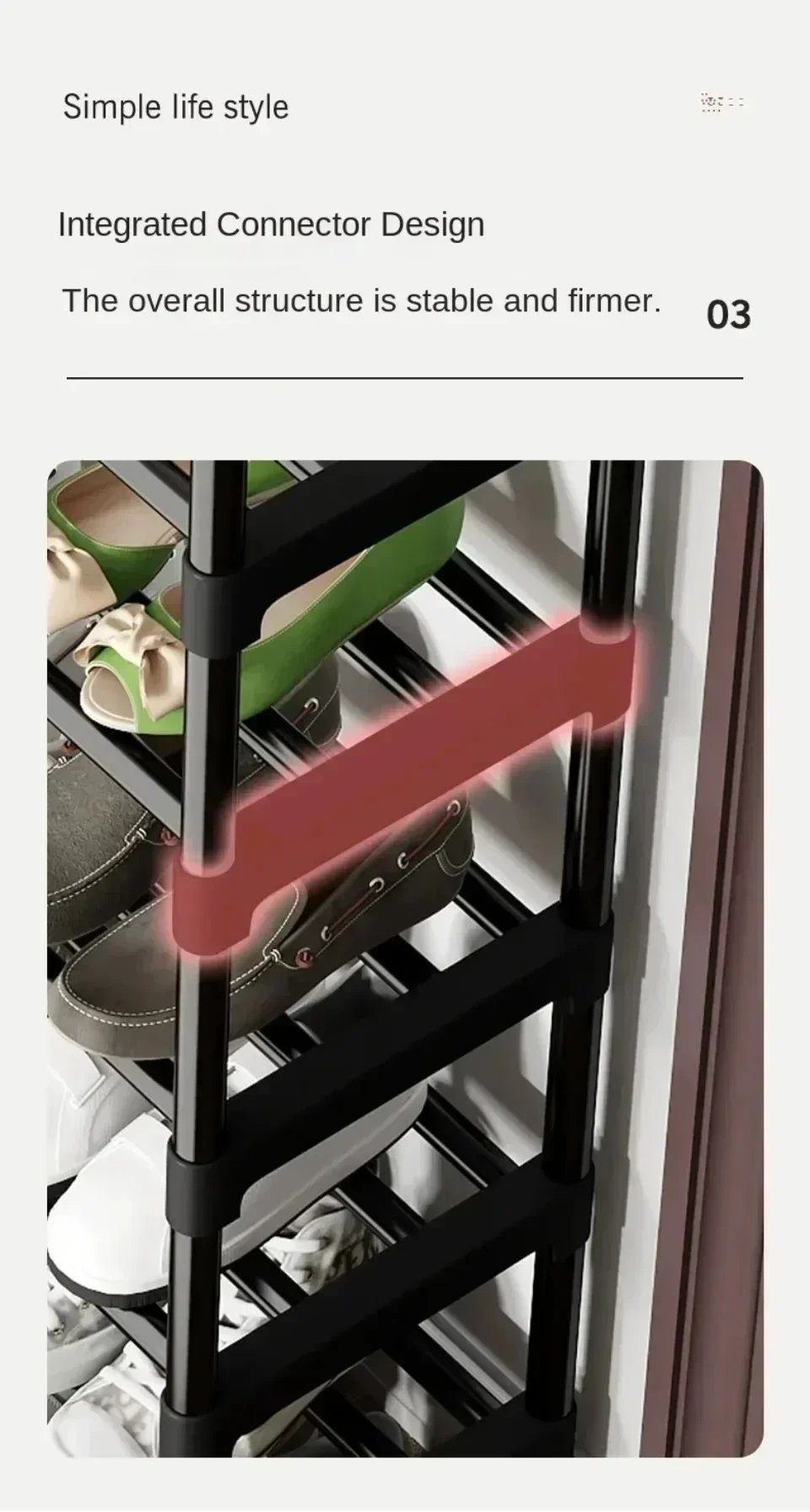 8 Tier Household Metal Shoe Rack Furniture Elevated Shoe-Shelf Multi-Functional Black Storage Racks Space Saving For Living Room