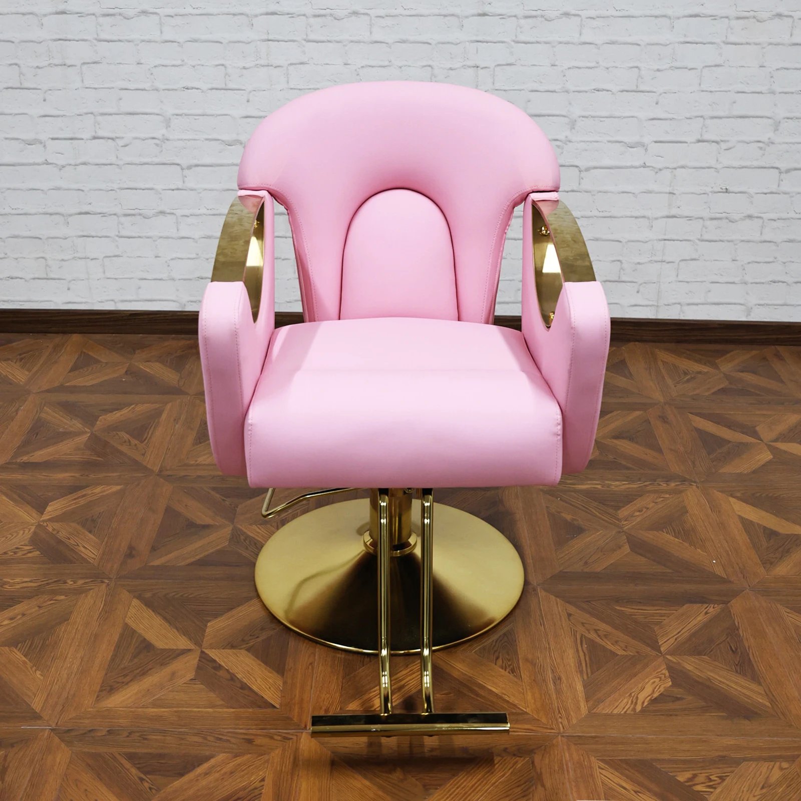 Barber Shop Barber Chair, 360° Rotatable, Hydraulic Lift, Pink Chairs, New Design, Customizable Hair Salon Furniture Wholesale