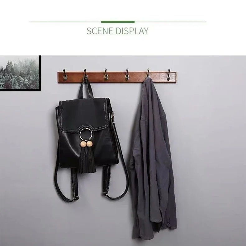 Wall Mounted Solid Wood Coat Rack with Hooks Space Saving Closet Organizer for Hats Jackets Entrance Hallway Decor Furniture Wall Mounted Solid Wood Coat Rack with Hooks Space Saving Closet Organizer for Hats Jackets Entrance Hallway Decor Furniture