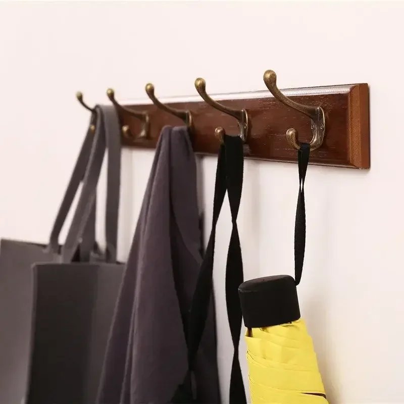 Wall Mounted Solid Wood Coat Rack with Hooks Space Saving Closet Organizer for Hats Jackets Entrance Hallway Decor Furniture - Image 4