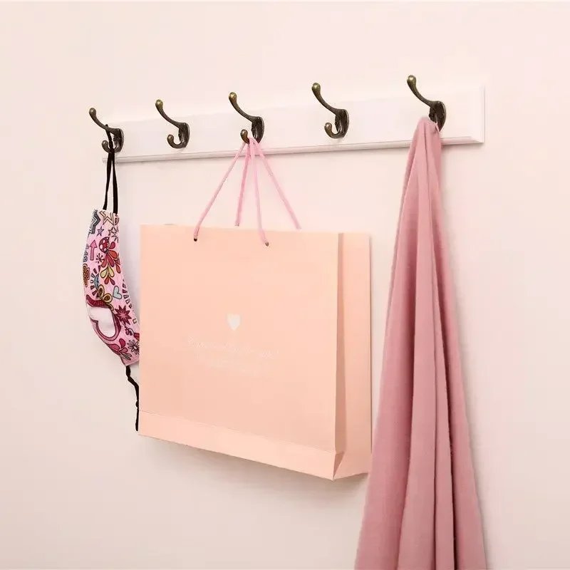 Wall Mounted Solid Wood Coat Rack with Hooks Space Saving Closet Organizer for Hats Jackets Entrance Hallway Decor Furniture - Image 5