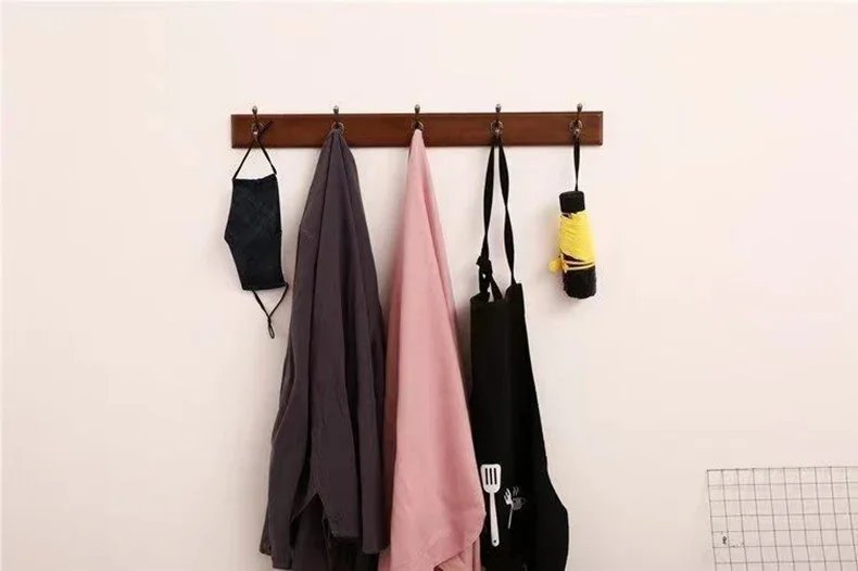 Wall Mounted Solid Wood Coat Rack with Hooks Space Saving Closet Organizer for Hats Jackets Entrance Hallway Decor Furniture Wall Mounted Solid Wood Coat Rack with Hooks Space Saving Closet Organizer for Hats Jackets Entrance Hallway Decor Furniture
