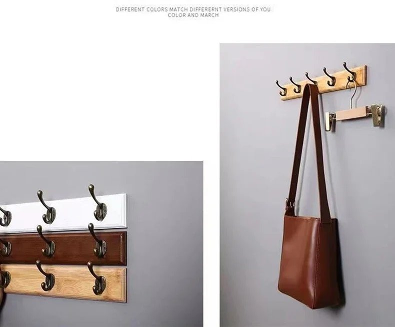 Wall Mounted Solid Wood Coat Rack with Hooks Space Saving Closet Organizer for Hats Jackets Entrance Hallway Decor Furniture Wall Mounted Solid Wood Coat Rack with Hooks Space Saving Closet Organizer for Hats Jackets Entrance Hallway Decor Furniture
