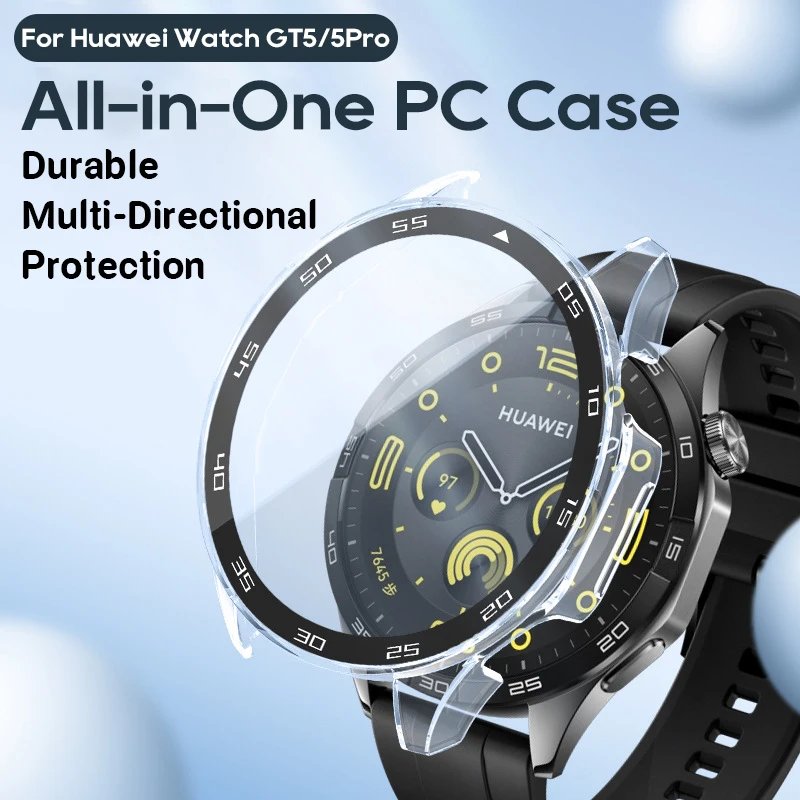 PC Case For HUAWEI Watch GT4 5 Full Coverage 46MM Protective Cover Bumper Shell Screen Protector For Huawei Watch GT5 Pro
