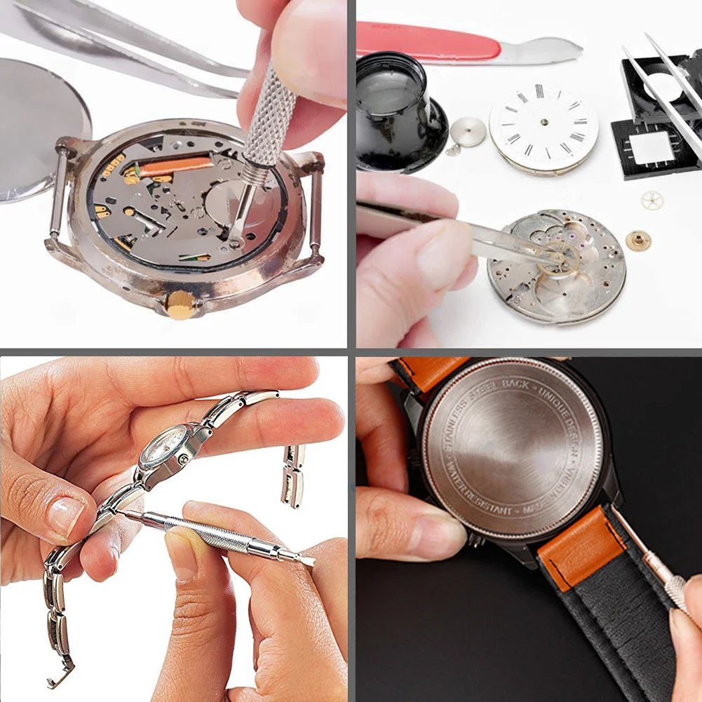 212pcs Watch Opener Repair Tool Kit Clock Pry Knife Screwdriver Pin Hammer Set Watchmaker Band Link Clockmaker Accessory - Image 6
