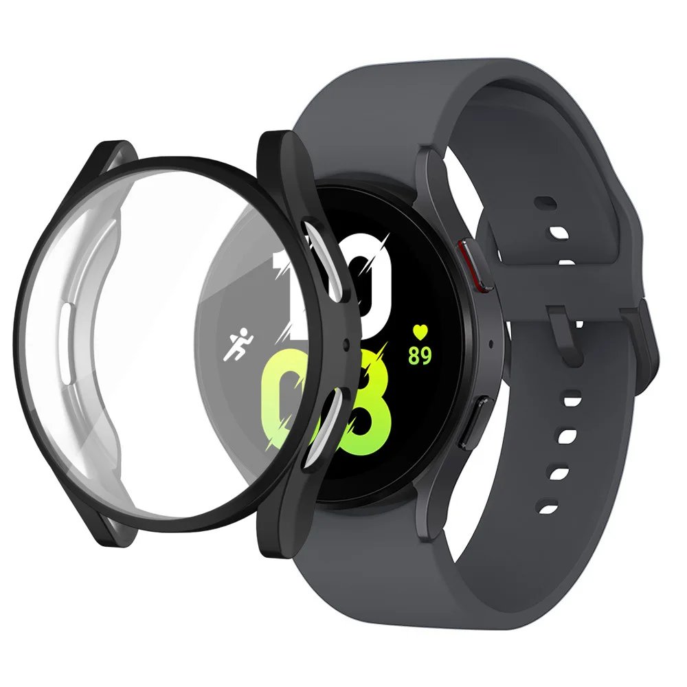 Tempered Glass+ PC Cover for Samsung Galaxy Watch 8 7 4 5 6 44mm 40mm All Coverage Protector Bumper Case Watch Accessories