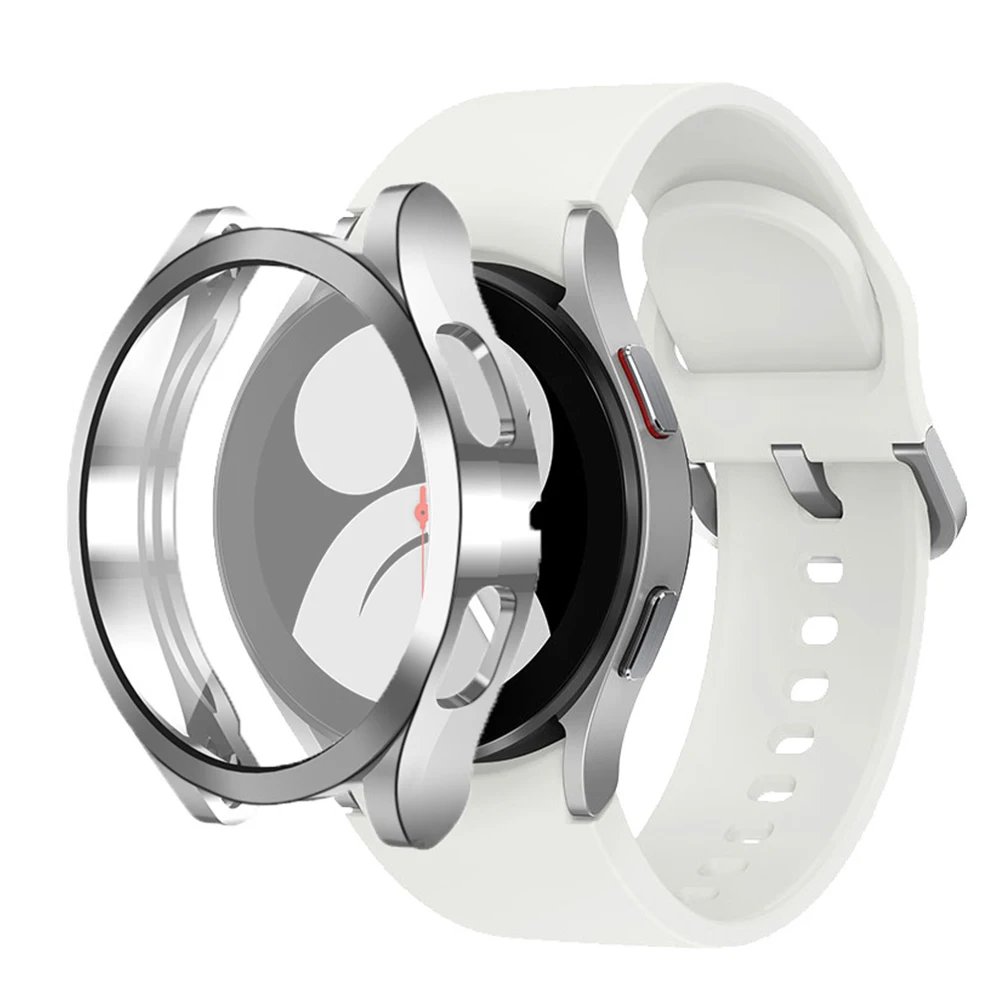 Tempered Glass+ PC Cover for Samsung Galaxy Watch 8 7 4 5 6 44mm 40mm All Coverage Protector Bumper Case Watch Accessories