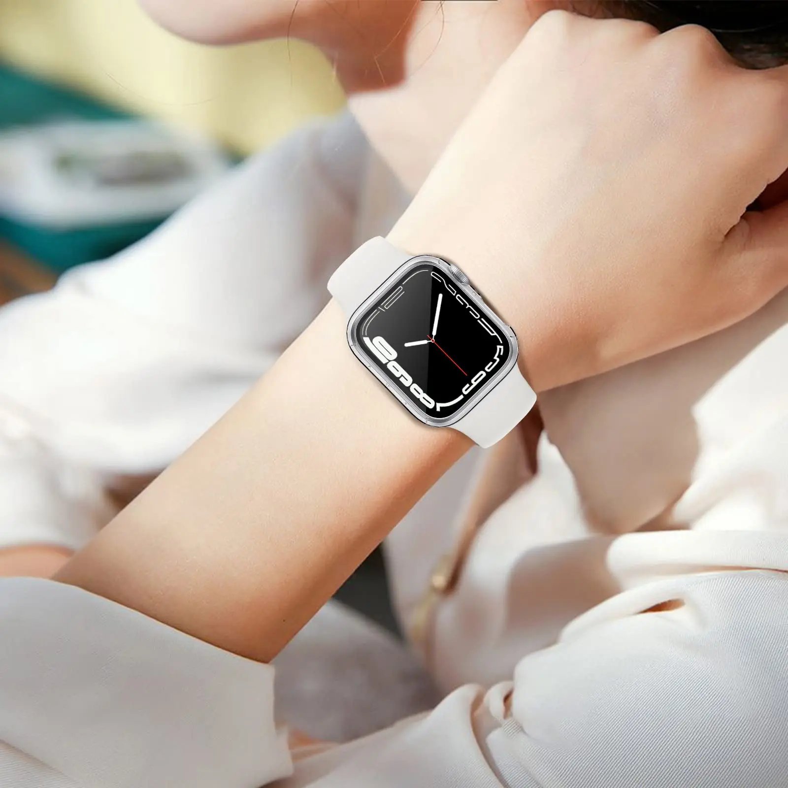 Tempered Glass+cover For Apple Watch series 4 5 6 SE 7 8 45mm 41mm 42mm Accessories Screen Protector Apple watch Case 44mm 40mm