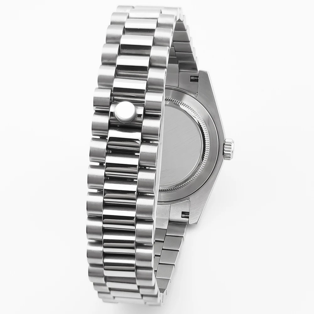 NEITON 36MM/39MM Watch Case Fit NH34/35/36 ETA2824 2836 Movement Sapphire 100m Waterproof Presidential Bracelet Strap