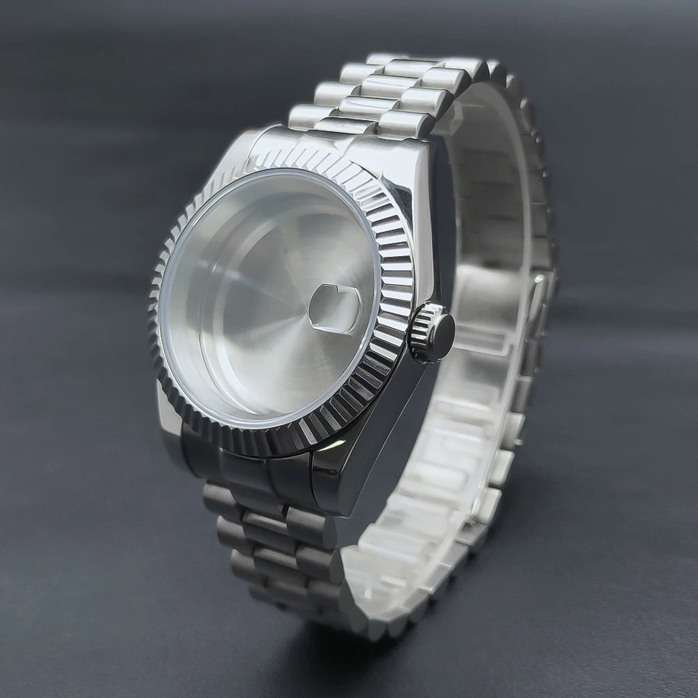 NEITON 36MM/39MM Watch Case Fit NH34/35/36 ETA2824 2836 Movement Sapphire 100m Waterproof Presidential Bracelet Strap