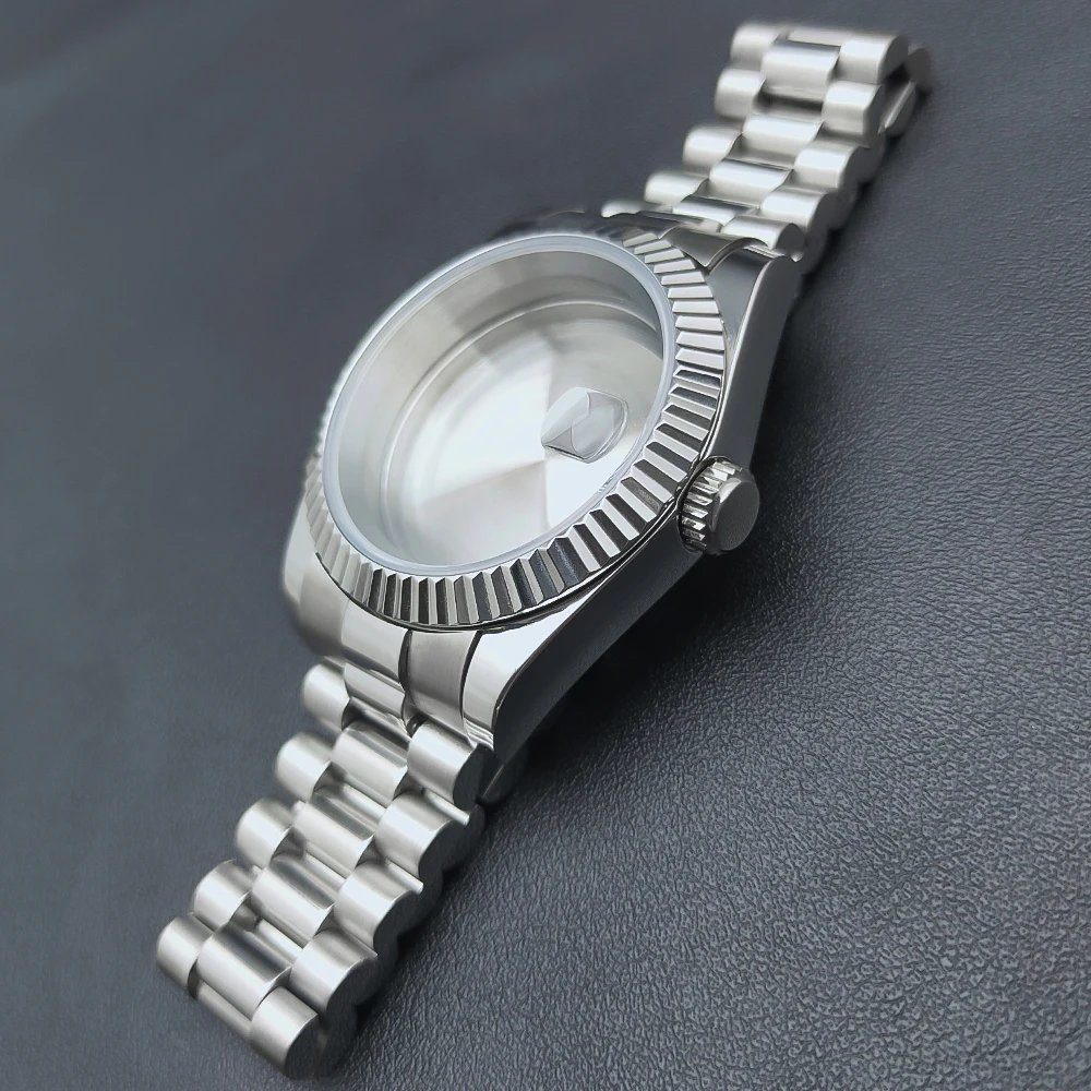 NEITON 36MM/39MM Watch Case Fit NH34/35/36 ETA2824 2836 Movement Sapphire 100m Waterproof Presidential Bracelet Strap
