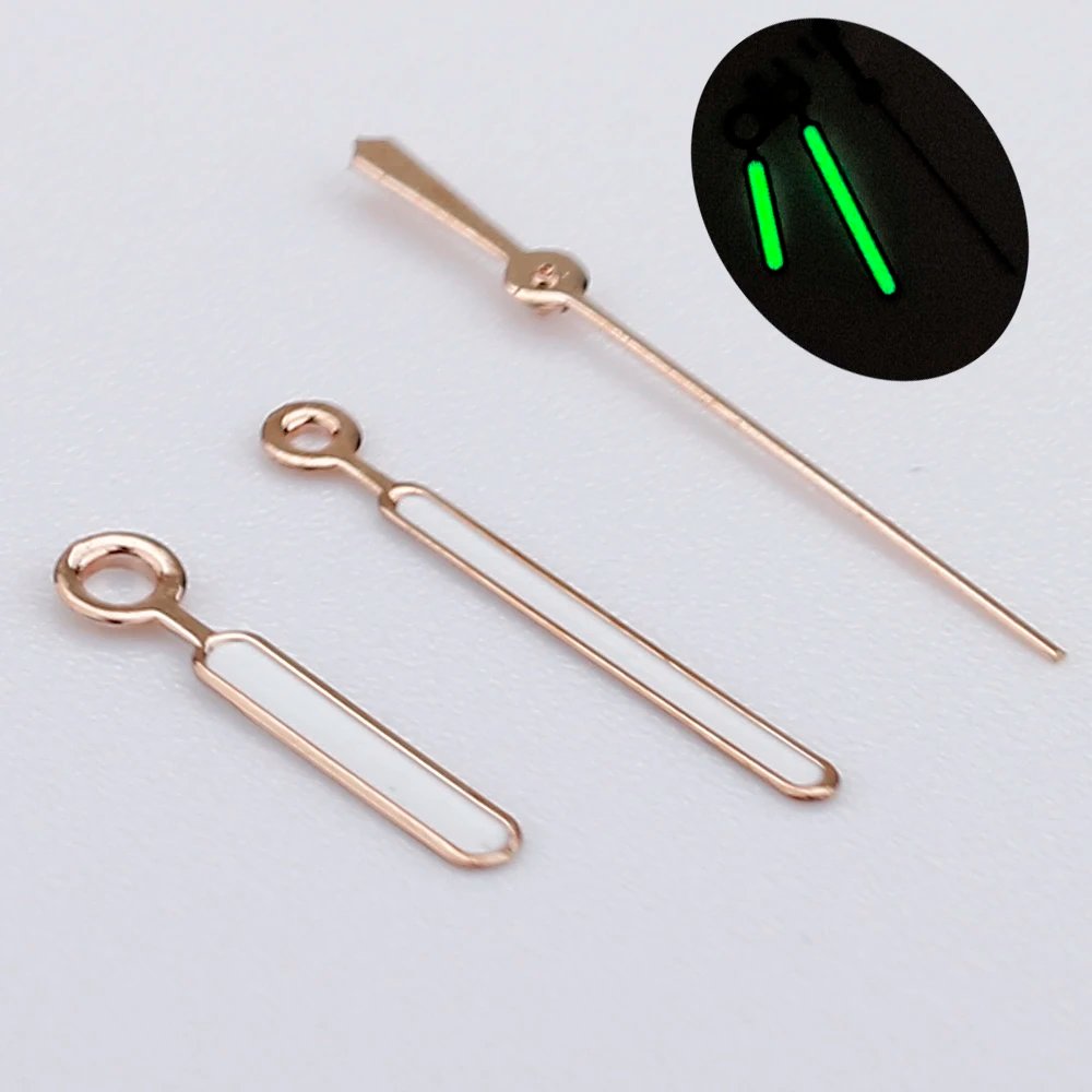 NH35 Aiguille Nautilus 12.5*12*8mm Watch Hands Black Silver Rose Gold Green Luminous Fit NH34 NH36 Movement Watches Pointer