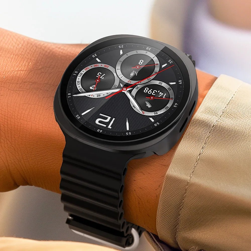 Tempered Glass+PC Cover for Samsung Galaxy Watch 8 44mm 40mm All Coverage Protective Bumper Case for Galaxy Watch 8 Accessories