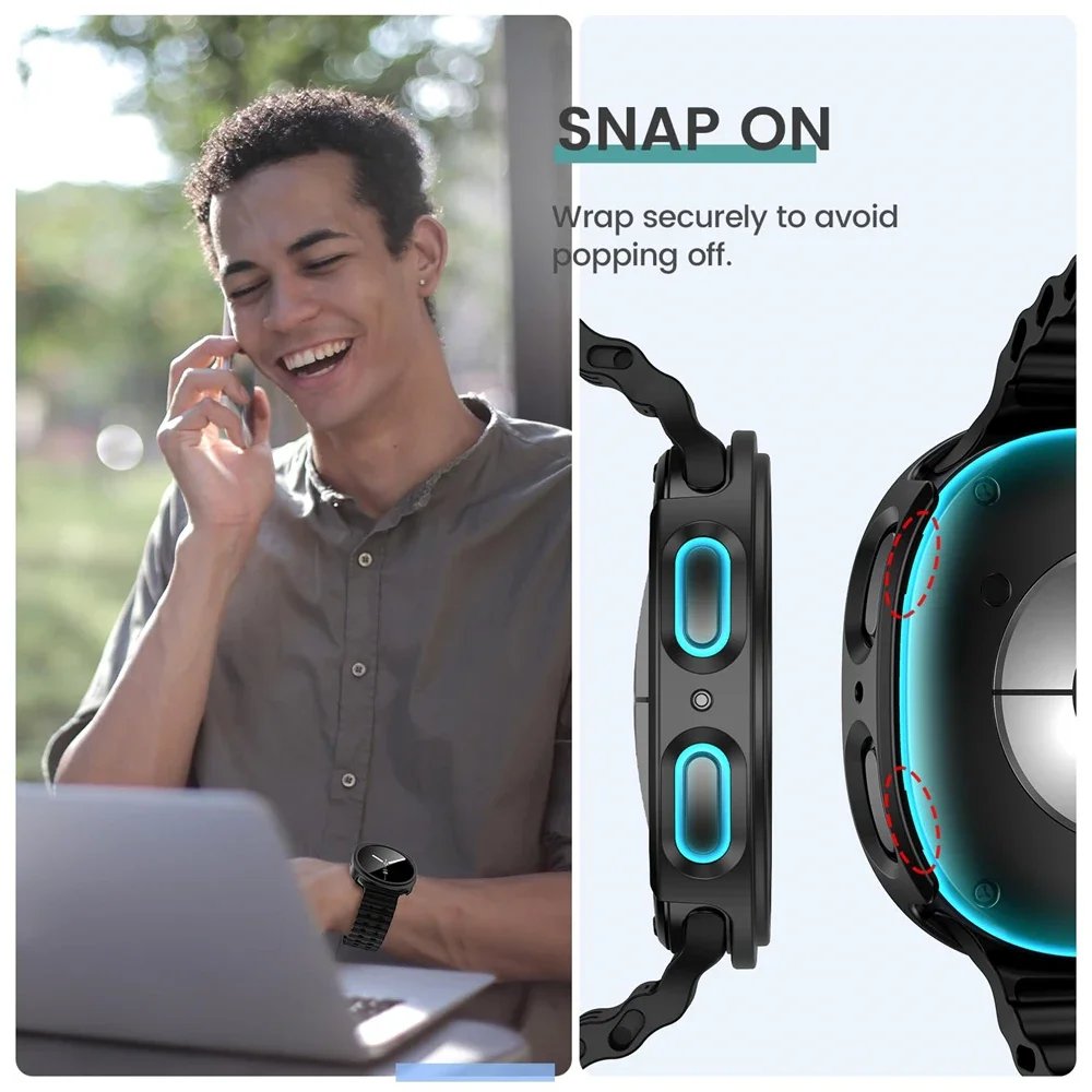 Tempered Glass+PC Cover for Samsung Galaxy Watch 8 44mm 40mm All Coverage Protective Bumper Case for Galaxy Watch 8 Accessories