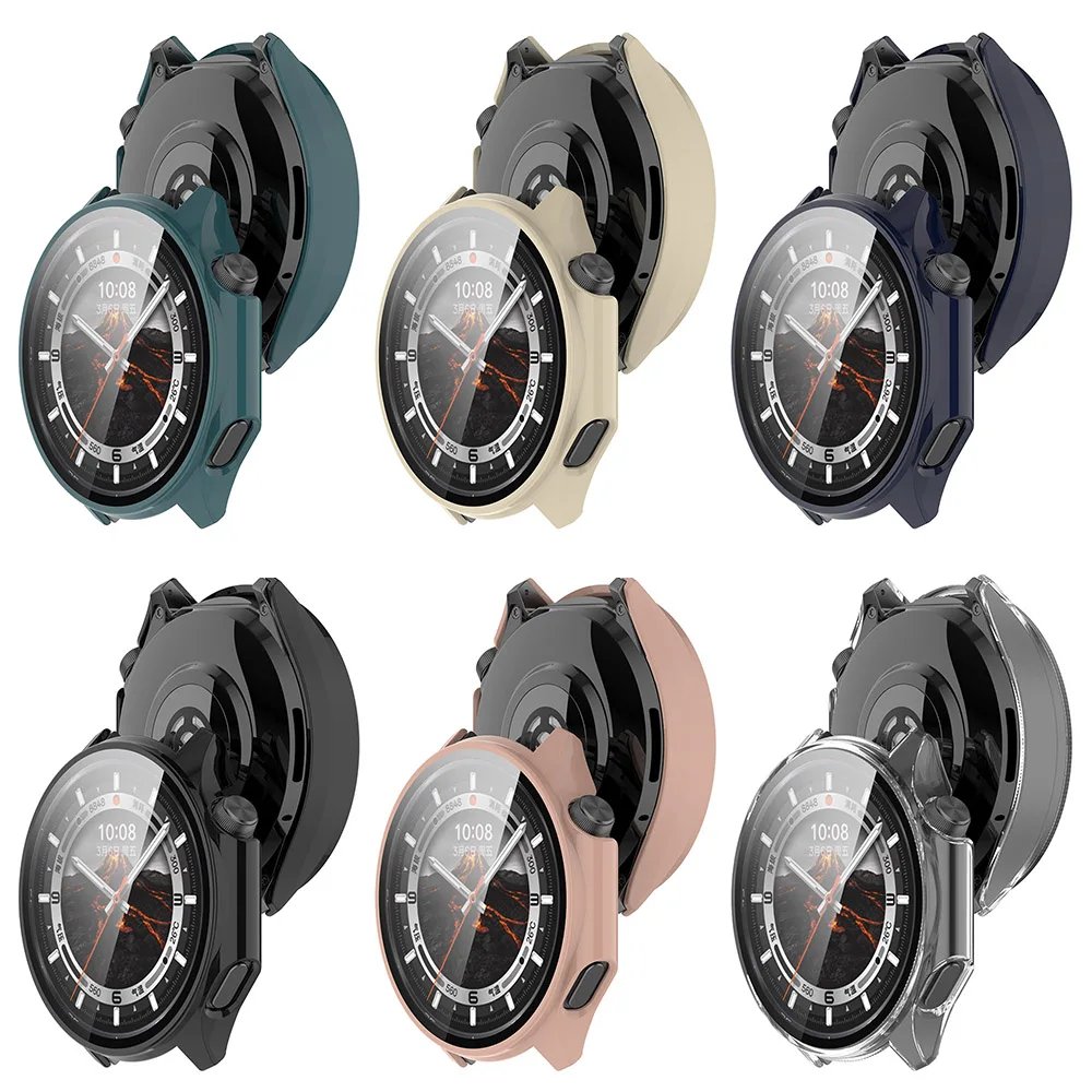 Tempered Glass+PC Cover For Oppo Watch X2 Case Soft TPU All-Around Screen Protector Watch Cases For Oneplus Watch 3 Accessories