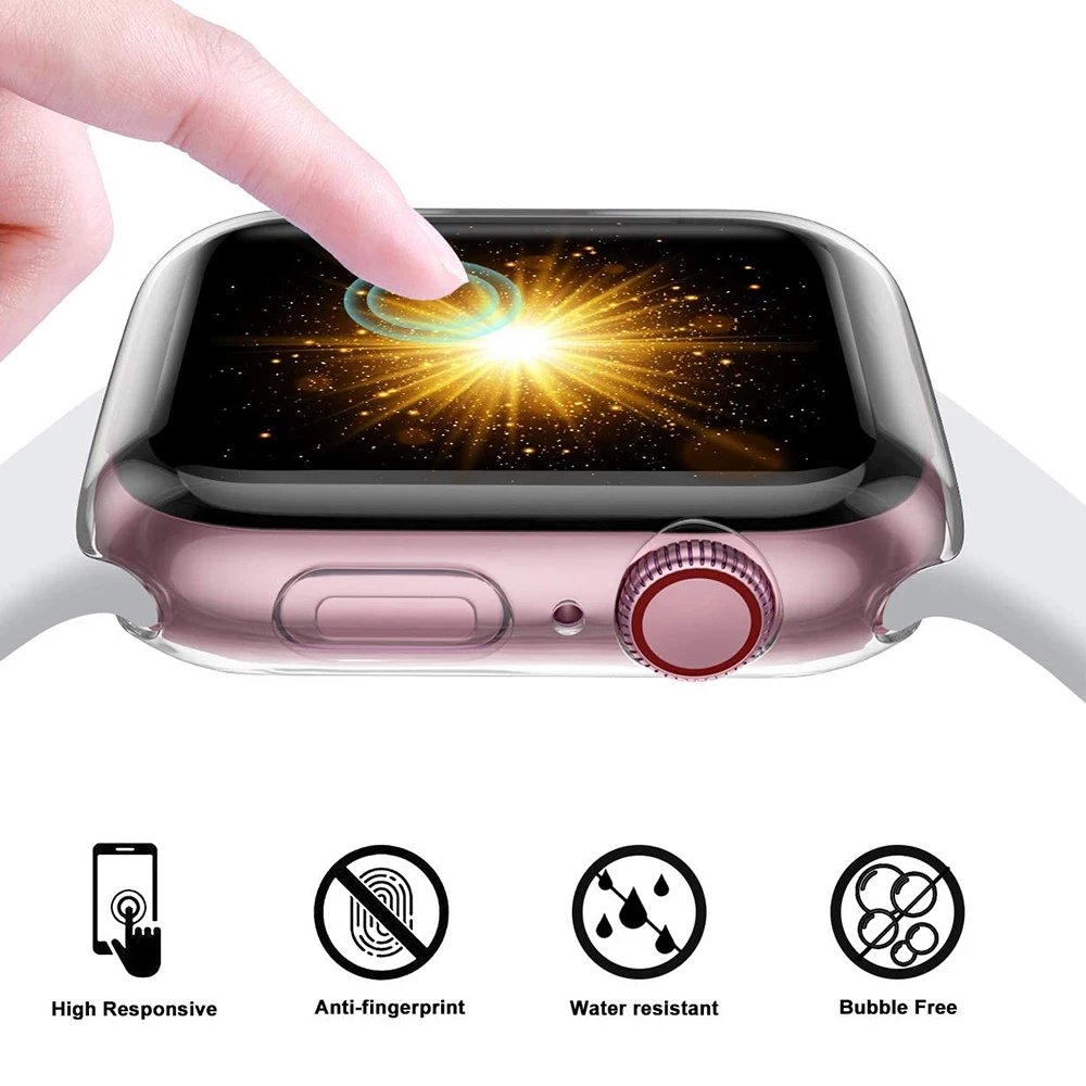 Screen Protector for Apple Watch Ultra 3 2 49 41 44 40 45 46 42mm TPU Bumper Cover Case for iWatch Series 11 10 9 8 7 SE 6 5 4