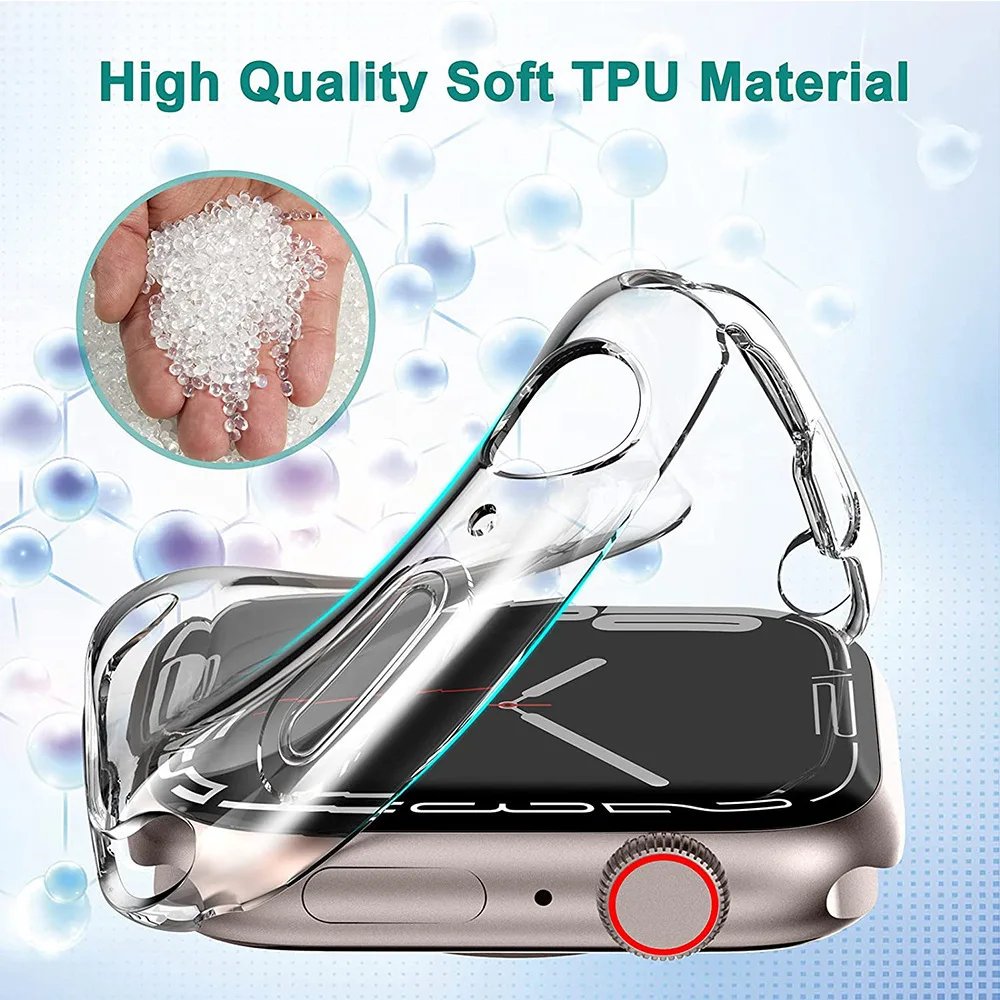 Screen Protector for Apple Watch Ultra 3 2 49 41 44 40 45 46 42mm TPU Bumper Cover Case for iWatch Series 11 10 9 8 7 SE 6 5 4