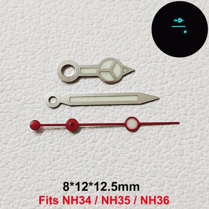 Watch Hands For NH34 NH35 NH36 Automatic Mechanical Movement Super BGW9 Blue Luminous 8*12*12.5mm GMT Watches Accessories Parts Watch Hands For NH34 NH35 NH36 Automatic Mechanical Movement Super BGW9 Blue Luminous 8*12*12.5mm GMT Watches Accessories Parts