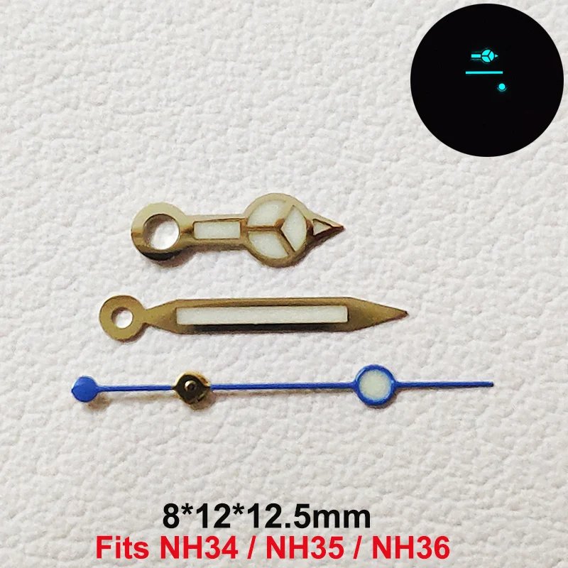Watch Hands For NH34 NH35 NH36 Automatic Mechanical Movement Super BGW9 Blue Luminous 8*12*12.5mm GMT Watches Accessories Parts Watch Hands For NH34 NH35 NH36 Automatic Mechanical Movement Super BGW9 Blue Luminous 8*12*12.5mm GMT Watches Accessories Parts