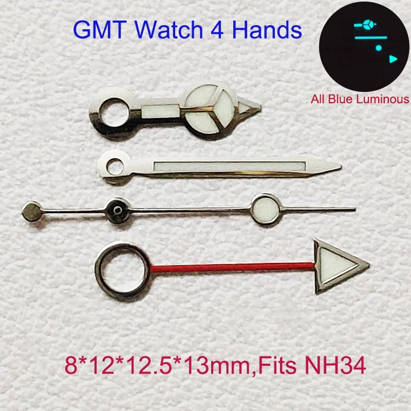 Watch Hands For NH34 NH35 NH36 Automatic Mechanical Movement Super BGW9 Blue Luminous 8*12*12.5mm GMT Watches Accessories Parts Watch Hands For NH34 NH35 NH36 Automatic Mechanical Movement Super BGW9 Blue Luminous 8*12*12.5mm GMT Watches Accessories Parts