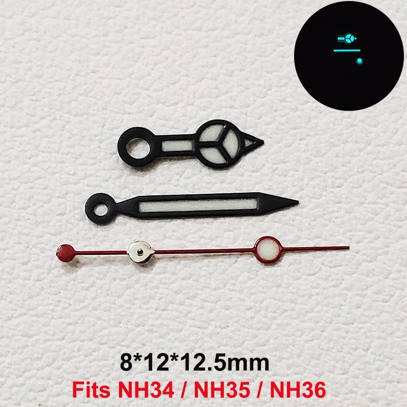 Watch Hands For NH34 NH35 NH36 Automatic Mechanical Movement Super BGW9 Blue Luminous 8*12*12.5mm GMT Watches Accessories Parts Watch Hands For NH34 NH35 NH36 Automatic Mechanical Movement Super BGW9 Blue Luminous 8*12*12.5mm GMT Watches Accessories Parts