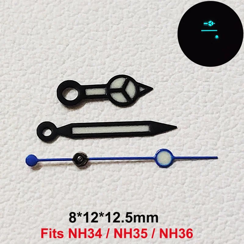Watch Hands For NH34 NH35 NH36 Automatic Mechanical Movement Super BGW9 Blue Luminous 8*12*12.5mm GMT Watches Accessories Parts Watch Hands For NH34 NH35 NH36 Automatic Mechanical Movement Super BGW9 Blue Luminous 8*12*12.5mm GMT Watches Accessories Parts