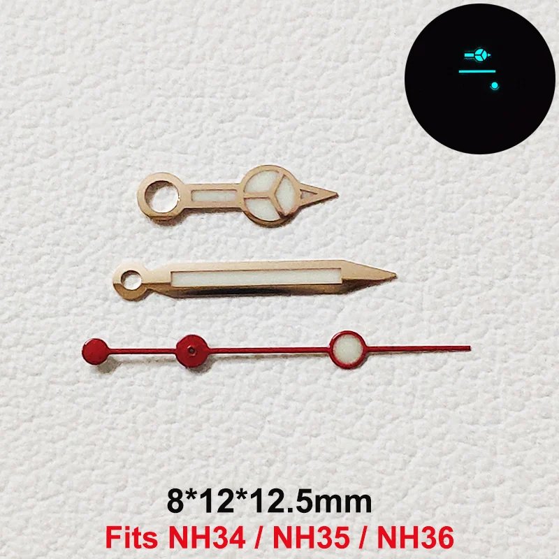 Watch Hands For NH34 NH35 NH36 Automatic Mechanical Movement Super BGW9 Blue Luminous 8*12*12.5mm GMT Watches Accessories Parts Watch Hands For NH34 NH35 NH36 Automatic Mechanical Movement Super BGW9 Blue Luminous 8*12*12.5mm GMT Watches Accessories Parts