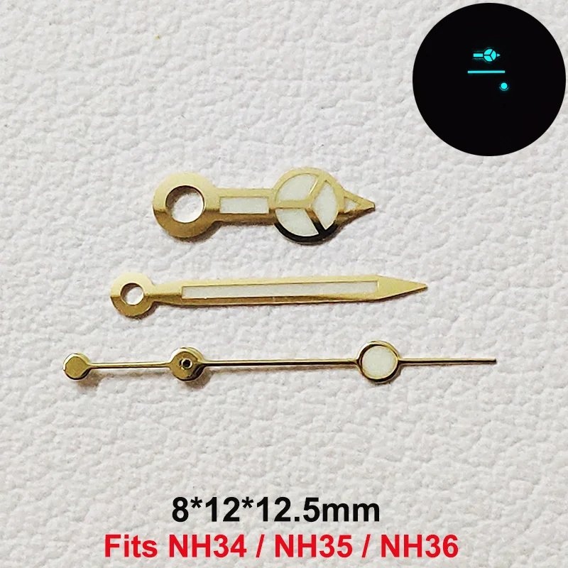 Watch Hands For NH34 NH35 NH36 Automatic Mechanical Movement Super BGW9 Blue Luminous 8*12*12.5mm GMT Watches Accessories Parts Watch Hands For NH34 NH35 NH36 Automatic Mechanical Movement Super BGW9 Blue Luminous 8*12*12.5mm GMT Watches Accessories Parts
