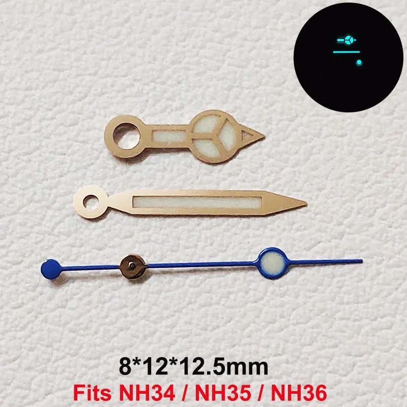 Watch Hands For NH34 NH35 NH36 Automatic Mechanical Movement Super BGW9 Blue Luminous 8*12*12.5mm GMT Watches Accessories Parts Watch Hands For NH34 NH35 NH36 Automatic Mechanical Movement Super BGW9 Blue Luminous 8*12*12.5mm GMT Watches Accessories Parts