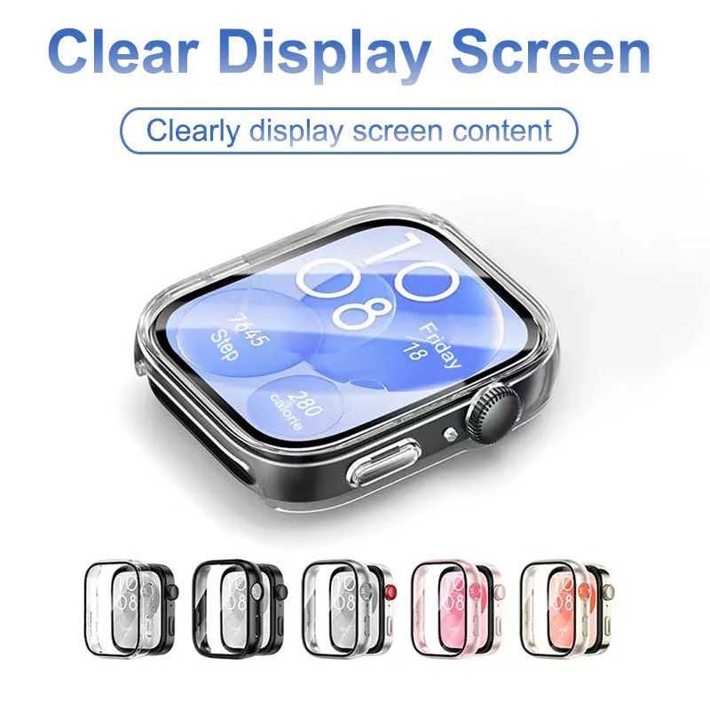 PC Case For Huawei Watch Fit 3 With Tempered Glass Full Cover Hard Bumper Protective Screen Protector Galaxy Fit3 Accessories PC Case For Huawei Watch Fit 3 With Tempered Glass Full Cover Hard Bumper Protective Screen Protector Galaxy Fit3 Accessories