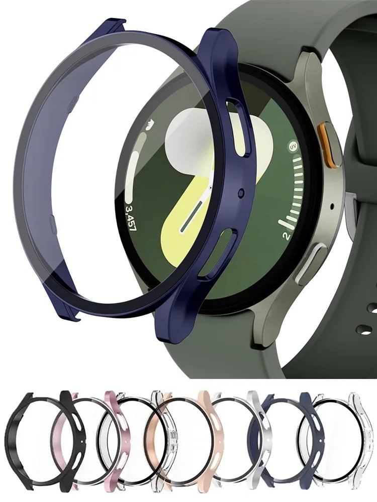 Tempered Glass+Case for Samsung Galaxy Watch 7/6/5/4 cover 44mm 40mm Full PC bumper screen protector Accessories Galaxy watch FE