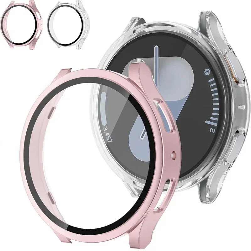 Tempered Glass+Case for Samsung Galaxy Watch 7/6/5/4 cover 44mm 40mm Full PC bumper screen protector Accessories Galaxy watch FE - Image 2