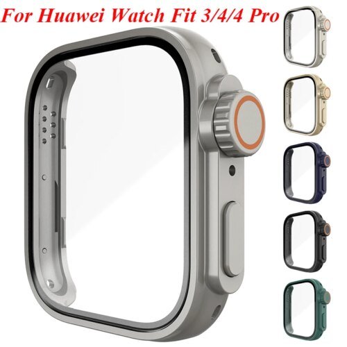 Change To Ultra Case for Huawei Watch Fit 3 4 4Pro Tempered Glass Cases Screen Protector for Huawei Fit4 Fit3 Upgrade to Ultra 2