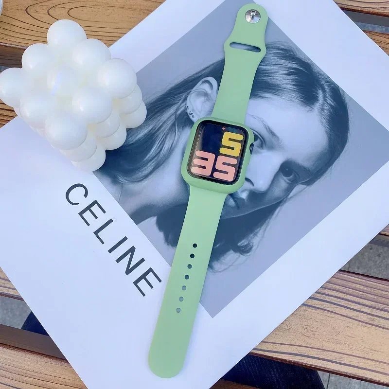Glass+Cover For Apple Watch case 46mm 42-44mm 40mm 45mm 41mm bumper Screen Protector iwatch series 10 9 8 7 6 5 4 SE Accessories