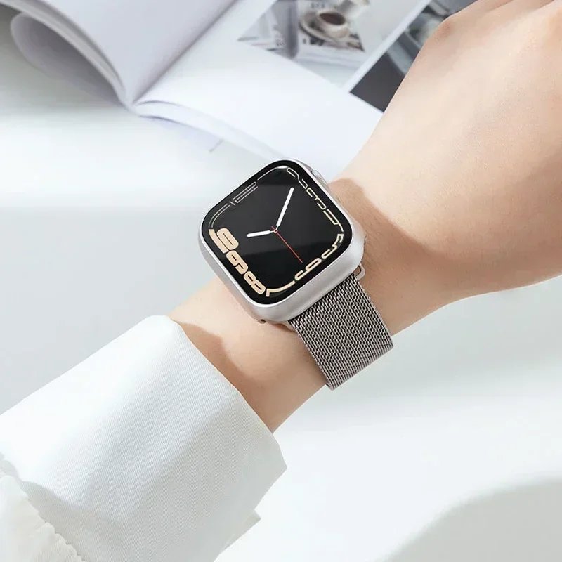 Glass+Cover For Apple Watch case 46mm 42-44mm 40mm 45mm 41mm bumper Screen Protector iwatch series 10 9 8 7 6 5 4 SE Accessories