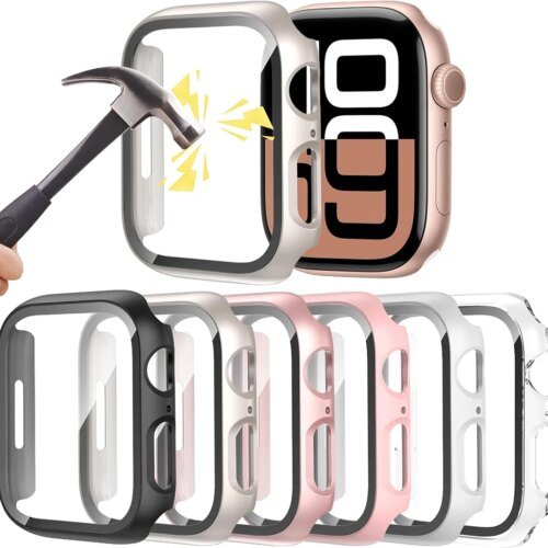 Glass+Cover For Apple Watch case 46mm 42-44mm 40mm 45mm 41mm bumper Screen Protector iwatch series 10 9 8 7 6 5 4 SE Accessories