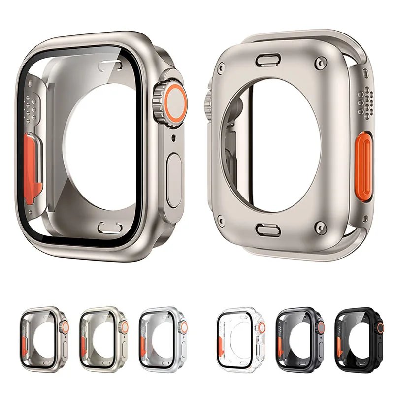 Screen Protector Cover for Apple Watch 45mm 44mm 40mm 41mm Hard PC Front Rear Bumper Case iwatch 9 8 7 SE 6 5 4 Change To Ultra Screen Protector Cover for Apple Watch 45mm 44mm 40mm 41mm Hard PC Front Rear Bumper Case iwatch 9 8 7 SE 6 5 4 Change To Ultra