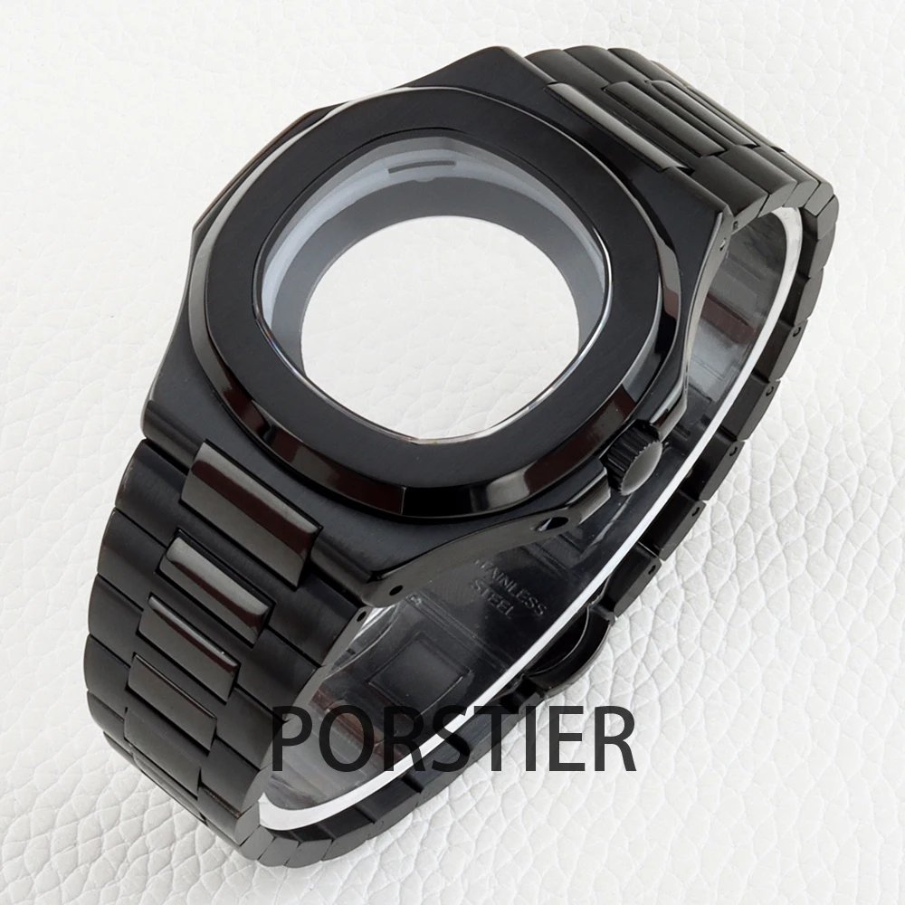 40mm Rose Gold NH35 Case for Nautilus Watch Case Sapphire Glass fit NH35 NH36 NH38 movement 29.8mm dial 316L Stainless steel