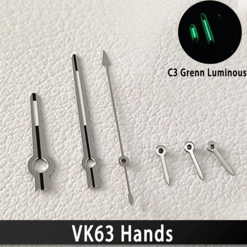 For VK63 Hands C3 Green Luminous Watch Accessories Hands Suitable for VK 63 Quartz Movement Men‘s Watches Parts For Wristwatche