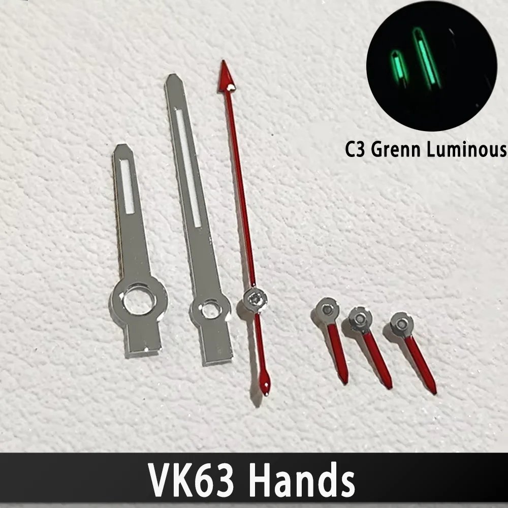 For VK63 Hands C3 Green Luminous Watch Accessories Hands Suitable for VK 63 Quartz Movement Men‘s Watches Parts For Wristwatche For VK63 Hands C3 Green Luminous Watch Accessories Hands Suitable for VK 63 Quartz Movement Men‘s Watches Parts For Wristwatche