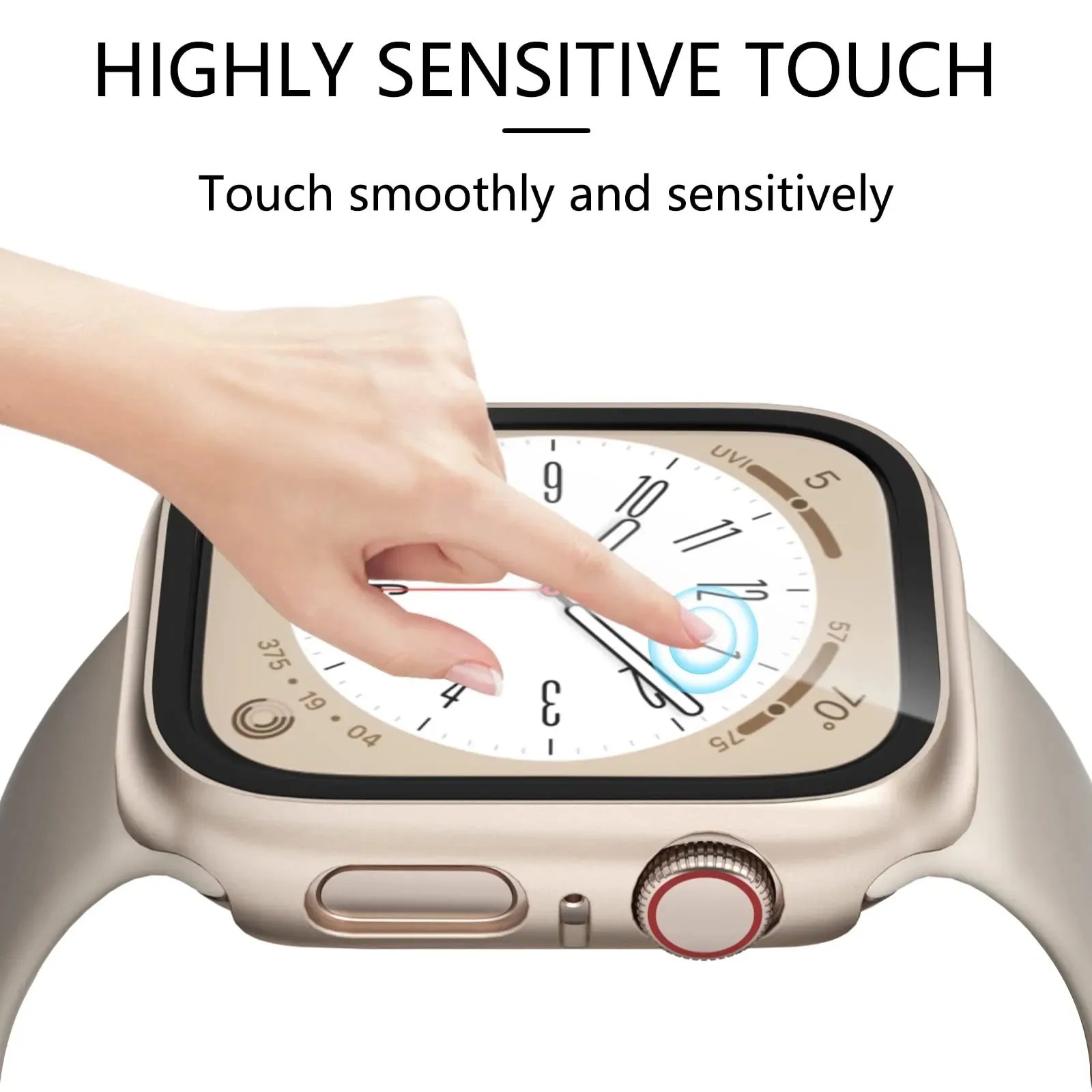 Glass+Cover For Apple Watch case 46mm 44mm 40mm 45mm 41mm 42mm 38mm Screen Protector iwatch series 10 9 8 7 6 5 3 SE Accessories