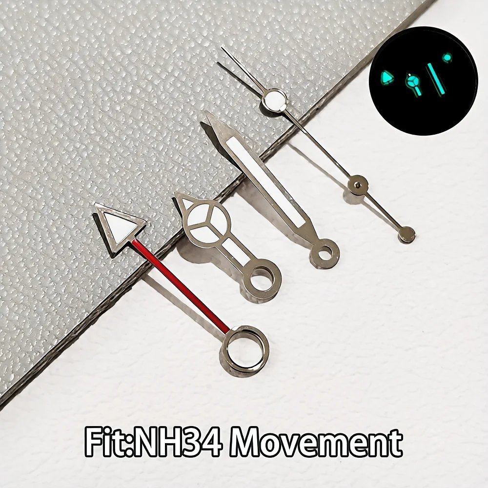For NH34 GMT Hands Watch Hand Parts Blue&green BGW9 Luminous Suitable For NH35 Automatic Movement Watches Pointer Accessories For NH34 GMT Hands Watch Hand Parts Blue&green BGW9 Luminous Suitable For NH35 Automatic Movement Watches Pointer Accessories