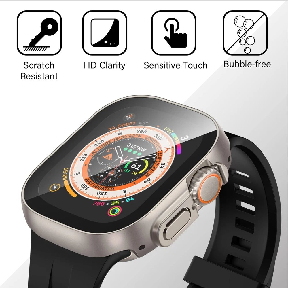 Cover For Apple Watch Ultra 3 Case 49mm Accessories PC Shockproof Bumper+Tempered Glass Screen Protector iwatch Series Ultra 2 - Image 4