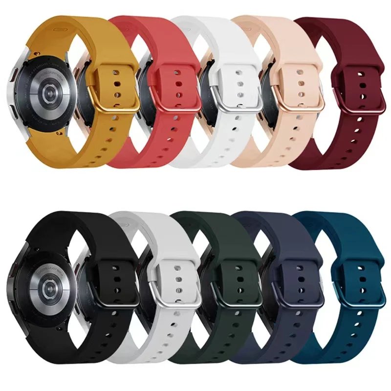 20mm Silicone Strap For Samsung Galaxy Watch 7/6/5/4 40mm 44mm Bracelet Wristband Galaxy Watch Pro/4/6 Classic 47mm 46mm Correa