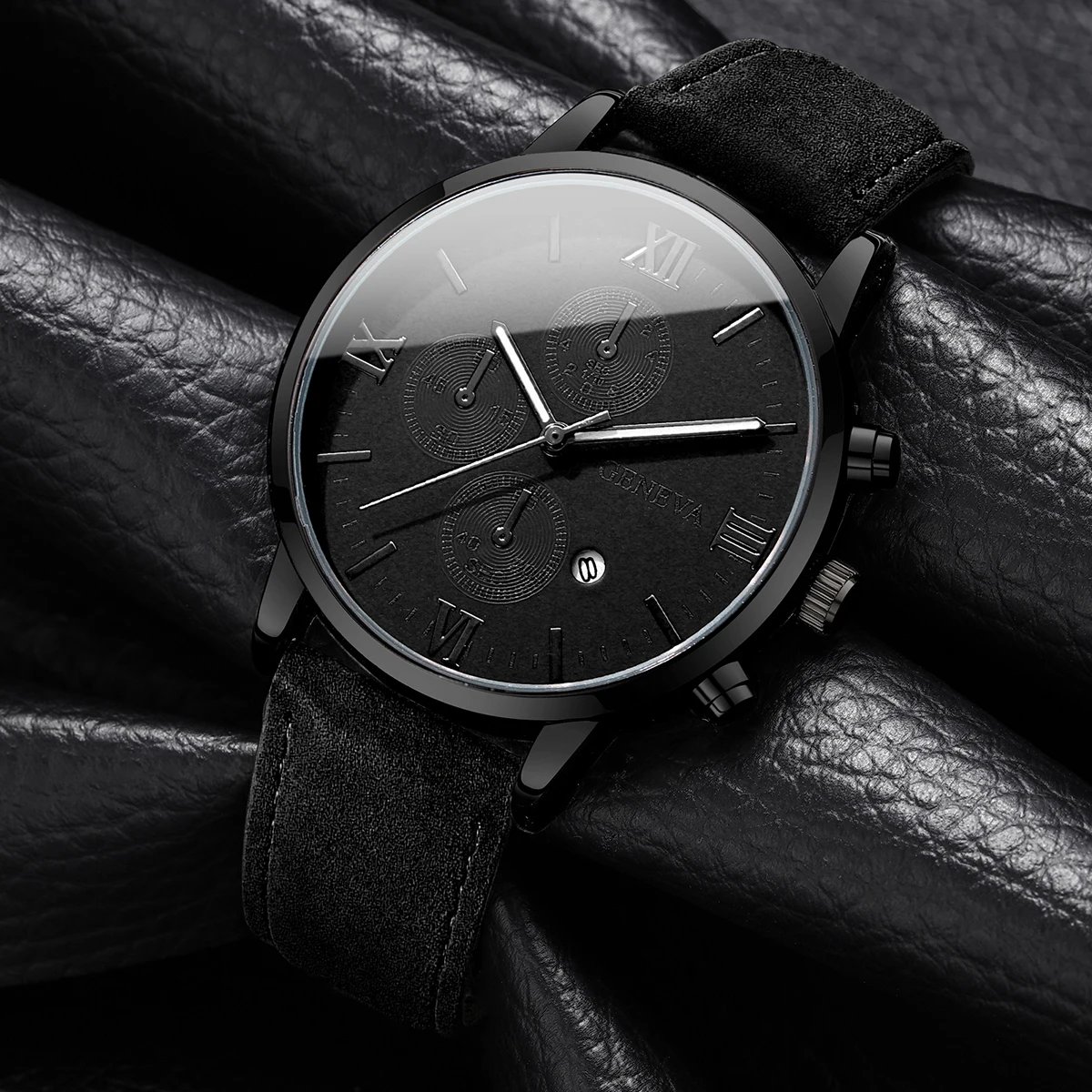 1/2PCs Men's Casual Calendar Watch Fashionable Men's Temperament Leather Quartz Watch Unisex Watch Set(Box Not Included) 1/2PCs Men's Casual Calendar Watch Fashionable Men's Temperament Leather Quartz Watch Unisex Watch Set(Box Not Included)