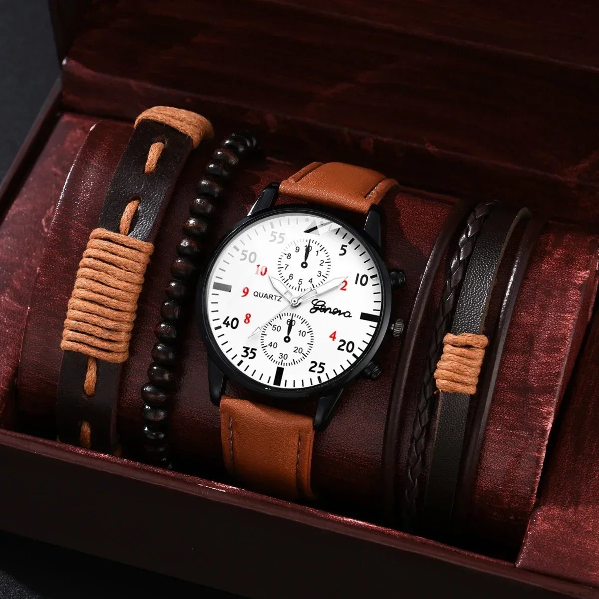 4/2/1pcs Men Sports Watches Set Man Business Quartz Wristwatch Luxury Brown Leather Bracelet Men Casual Clock Watch(no Box) 4/2/1pcs Men Sports Watches Set Man Business Quartz Wristwatch Luxury Brown Leather Bracelet Men Casual Clock Watch(no Box)