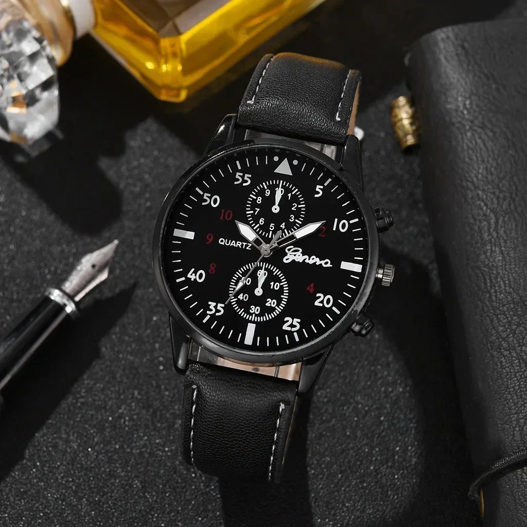 4/2/1pcs Men Sports Watches Set Man Business Quartz Wristwatch Luxury Brown Leather Bracelet Men Casual Clock Watch(no Box) - Image 3